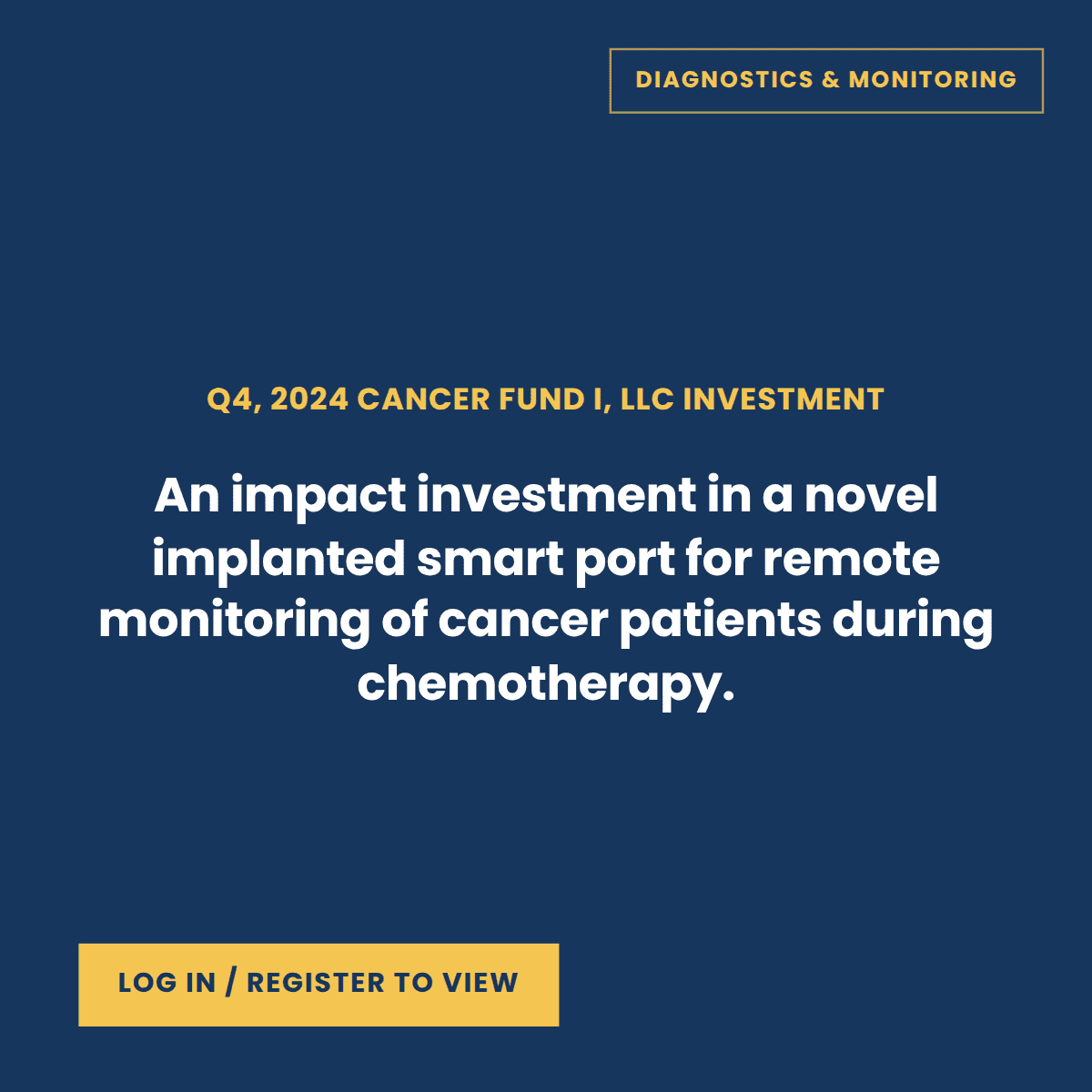Cancer Fund I portfolio company