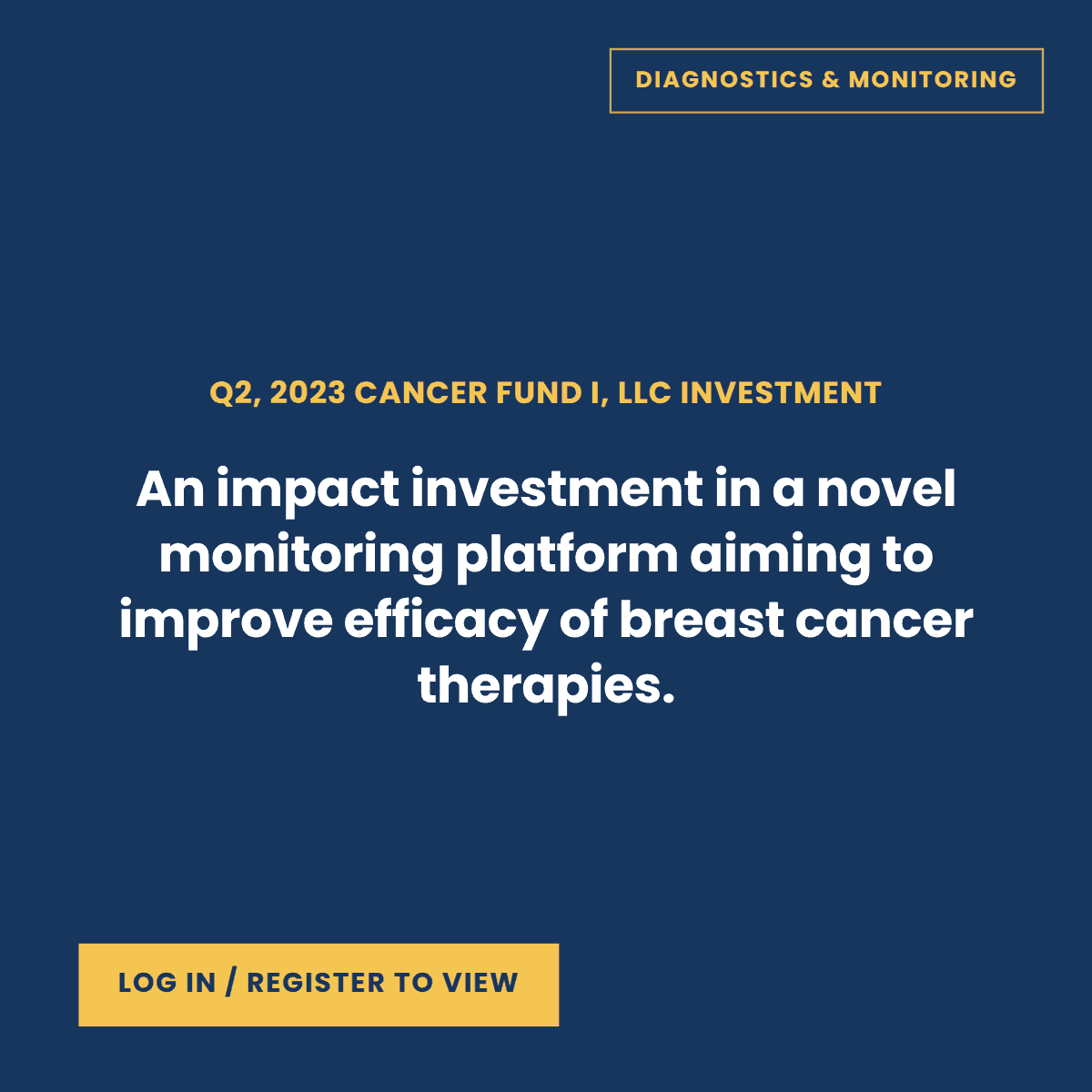 Cancer Fund I portfolio company